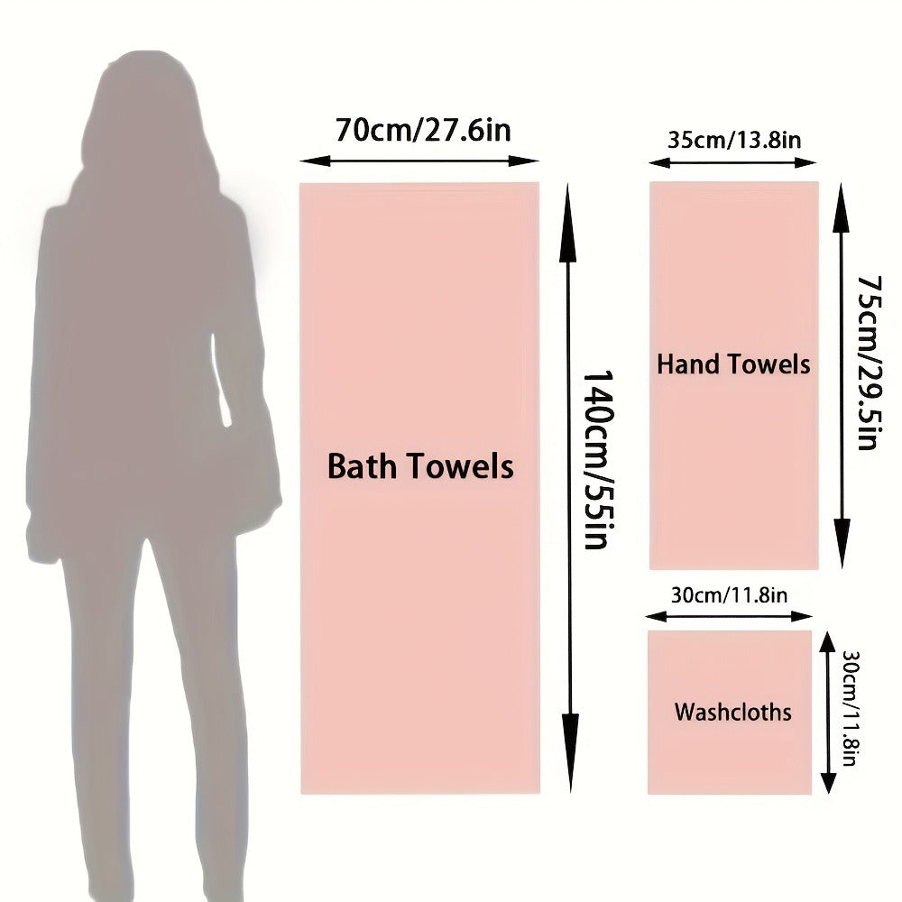 Coral Velvet Bath Towel Set 18pcs – 4 Bath Towels 4 Hand Towels 10 Washcloths Hotel Quality Soft Absorbent