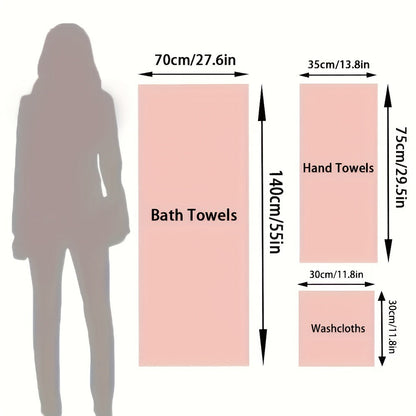 Coral Velvet Bath Towel Set 18pcs – 4 Bath Towels 4 Hand Towels 10 Washcloths Hotel Quality Soft Absorbent