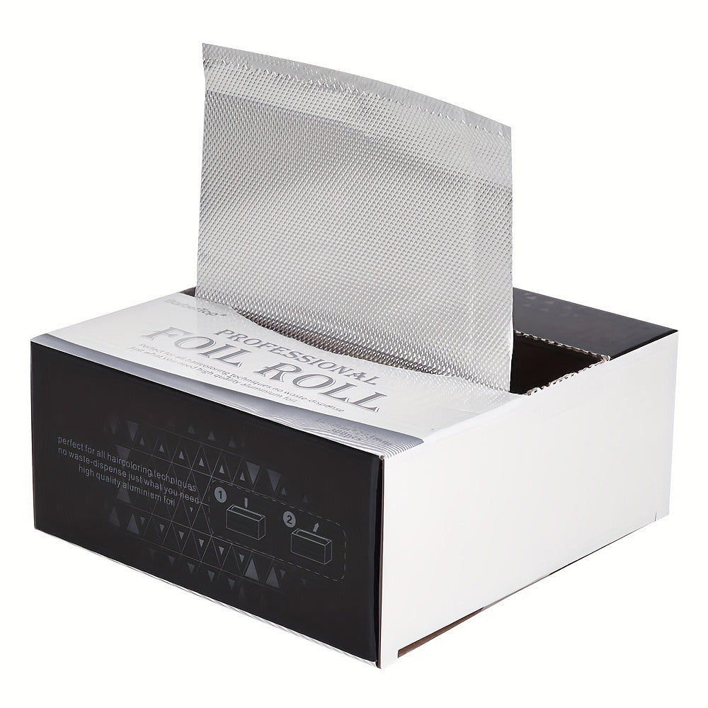 Pop-Up Hair Highlighting Foil Sheets, 300-Piece Box with Pre-Cut Silver Aluminum Sheets for Salon Coloring