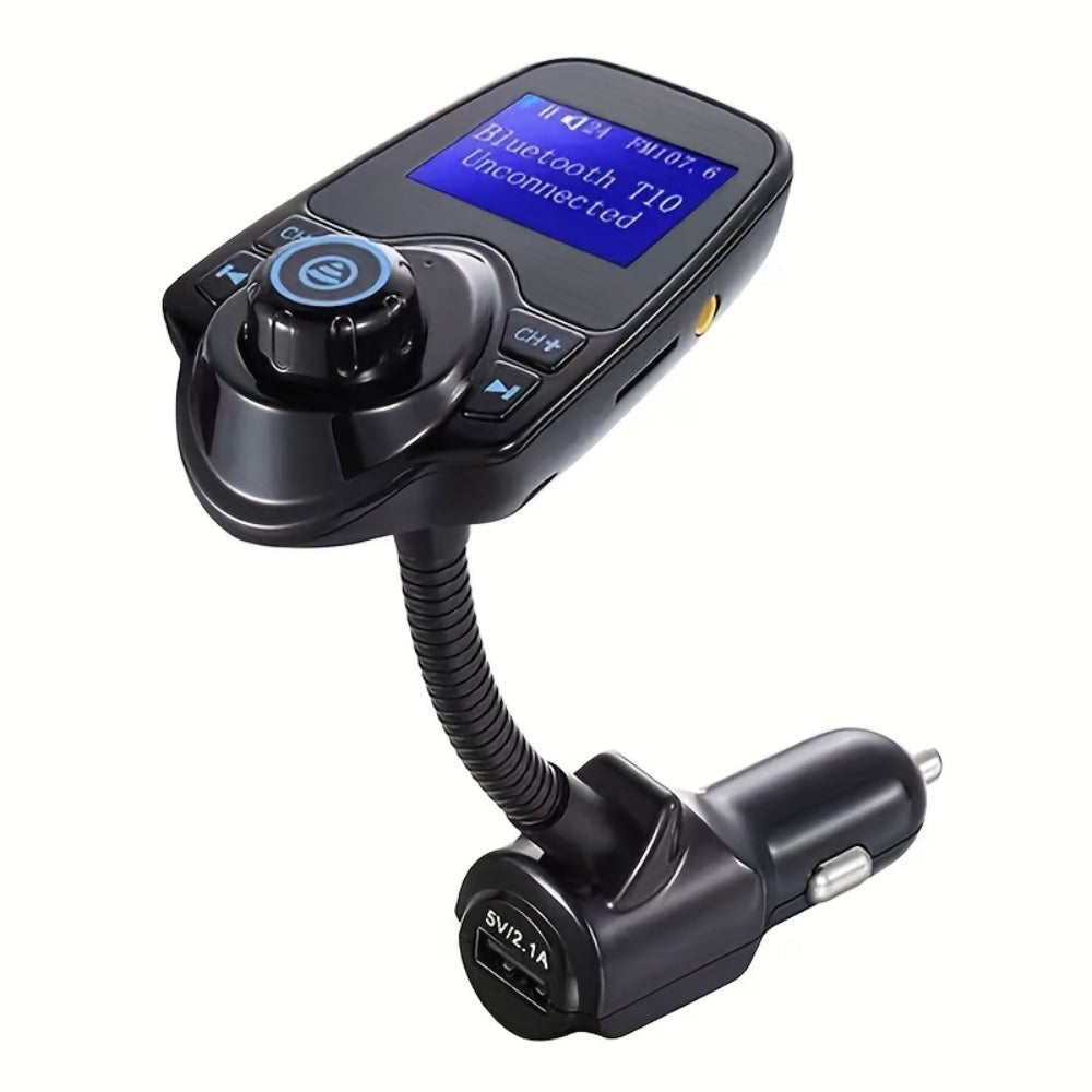 Bluetooth 5.0 Car FM Transmitter Adapter Hands-Free Calling Dual USB Quick Charge Car MP3 Player Wireless Car Kit for iPhone Android Music Streaming