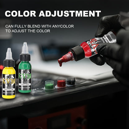1oz Tattoo Ink Set 7 & 14 Colors Professional - 30ml Stable Vibrant Pigment Bottles, Fade-Resistant Permanent Ink for Rotary Coil & Pen Tattoo Machine, Complete Color Kit for Artists & Beginners