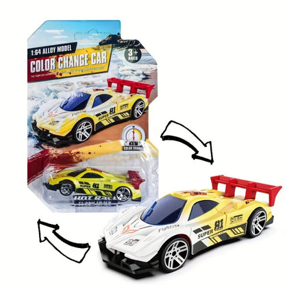 6-Pack Color Changing Die-Cast Toy Cars for Kids – Temperature Sensitive Alloy Vehicles That Change Color in Water, Assorted Styles, Gift for Boys Girls Ages 3-6