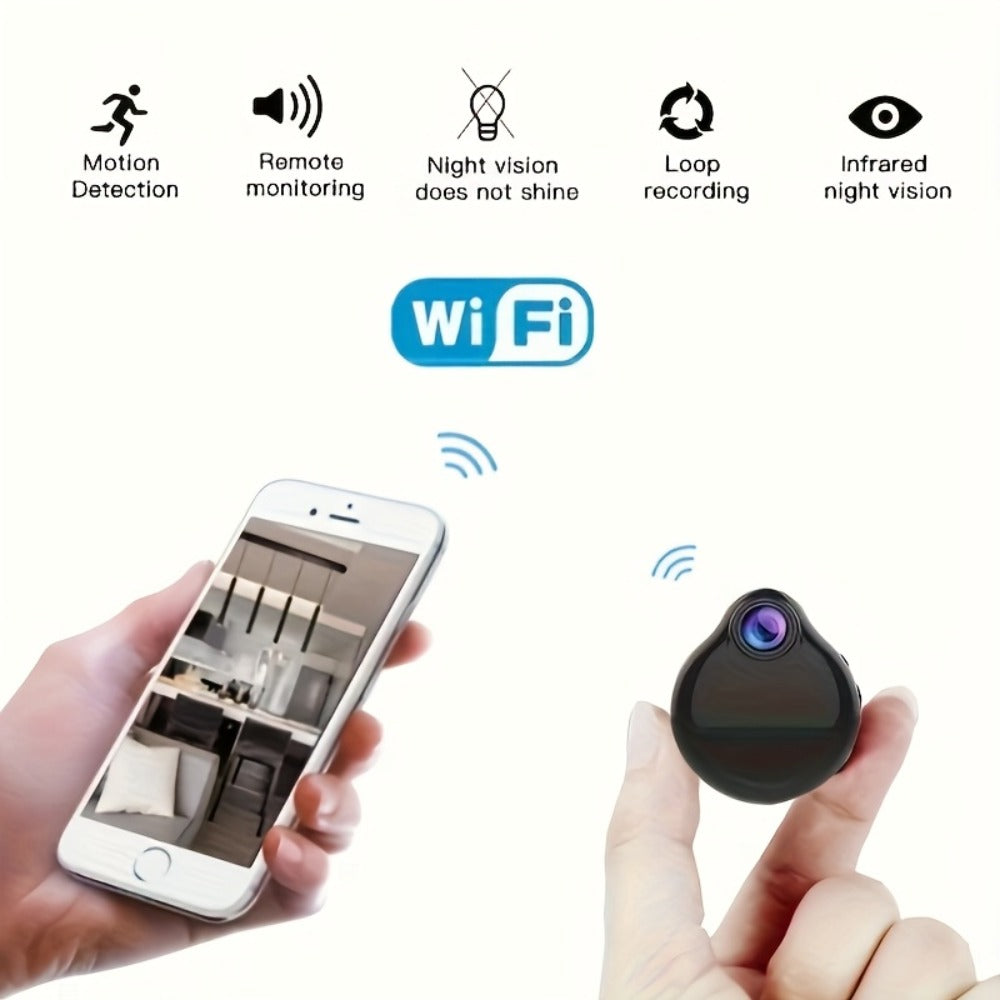 Mini Spy Body Camera WiFi Wearable Micro Hidden Cam, Motion Detection, Video & Voice Recorder, Built-In Battery – Portable Covert Nanny Surveillance Webcam for Home Security Travel Personal Safety