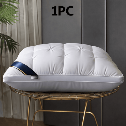 Soft Polyester Fiber Bed Pillow with Satin Cover and Zipper in White or Gray, One or Four-Pack Options