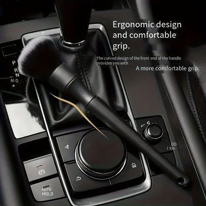 Car Interior Cleaning Brush Set – 5pcs Soft Bristle Detailing Brushes for Dashboard, Vents & Instrument Panel, Non-Shedding, Black