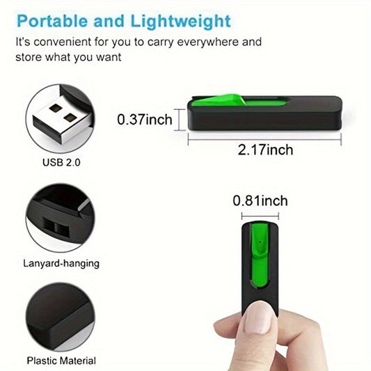 Retractable USB Flash Drive Bulk Pack 5-Pack USB 2.0 Thumb Drive 2GB 4GB 8GB 16GB 32GB 64GB Mixed Colors Capless Jump Drive Memory Stick for PC Laptop Mac TV Car Audio