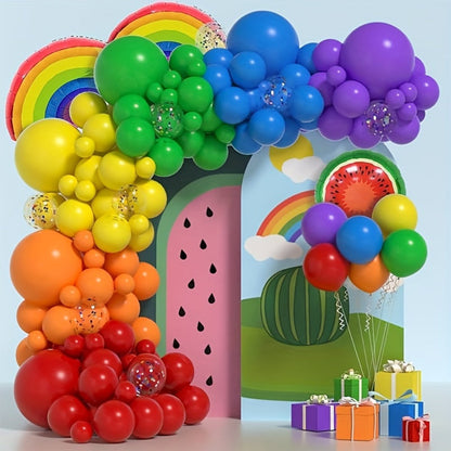 Party Decorations 422-Piece Rainbow Balloon Arch Kit with Four Balloon Sizes and Garland Accessories