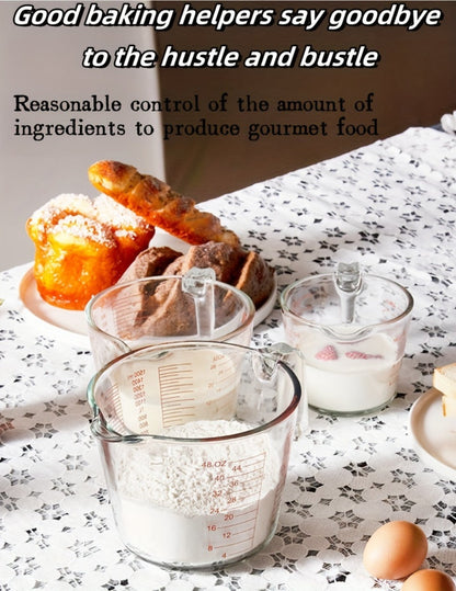 Clear Glass Measuring Cup Bundle with Four- or Nine-Piece Options, Pour Spouts, Handles and Baking Accessories