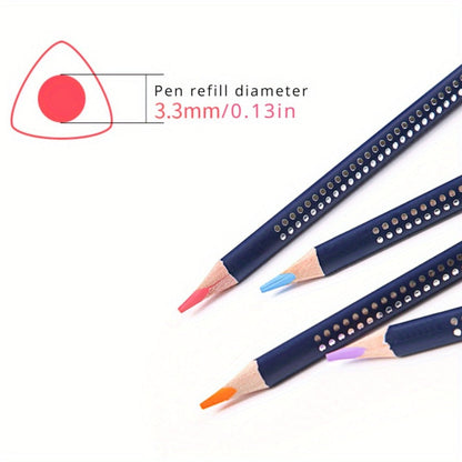 Water Soluble Colored Pencils 12 Colors Set – Triangular Barrel Watercolor Pencils for Kids Adults Artists Sketching Blending Drawing School Supplies Gift