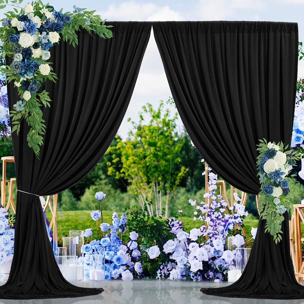 Two-Piece Photography Backdrop Curtain Set with 150 cm Width and 215 cm or 300 cm Height Options