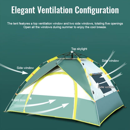 Camping Tent Automatic Pop-Up with Double Doors, Mesh Windows and Two Source-Listed Capacity Options