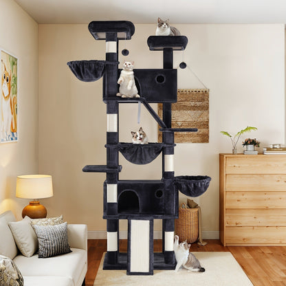 Multi-Level Cat Tree in 36-, 65-, 68- or 81-Inch Heights with Perches, Condo, Hammock and 30 Color, Pattern or Layout Options