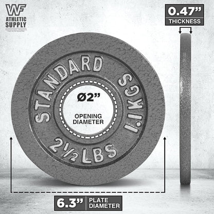 Gray STANDARD Cast-Style Weight Plates in Single, Pair, Four-Piece and Mixed Sets for Barbell Training