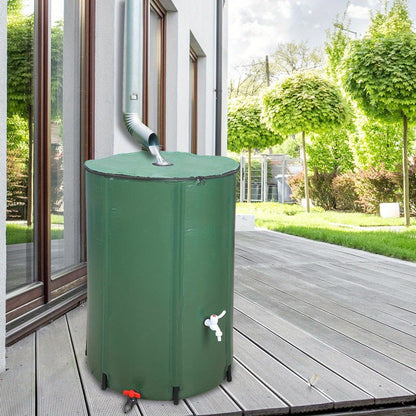 Rain Barrel Collapsible 50 & 100 Gallon Outdoor Water Storage Tank with Spigot & Mesh Top
