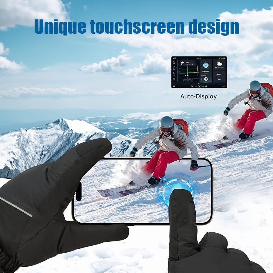 Rechargeable Heated Gloves 2x5000mAh – 3-Speed Temperature Control, Touchscreen Fingertips, Thermal Winter Gloves for Men & Women, Skiing, Hunting, Fishing, Cycling & Camping