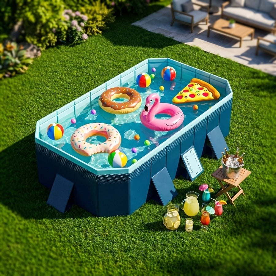 Inflatable Swimming Pool for Adults & Family – 102" Large Backyard Above Ground Pool