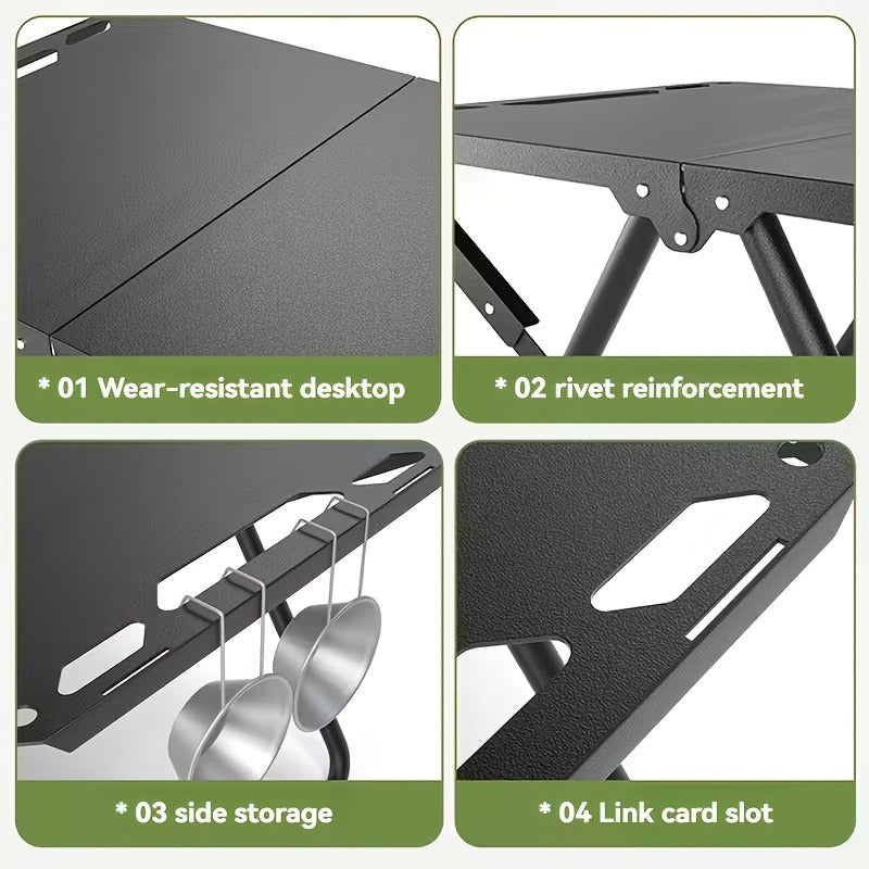 Folding Camping Table Portable Lightweight 3-Leg Outdoor Table for Picnic BBQ, for Camping, Travel and Outdoor Use