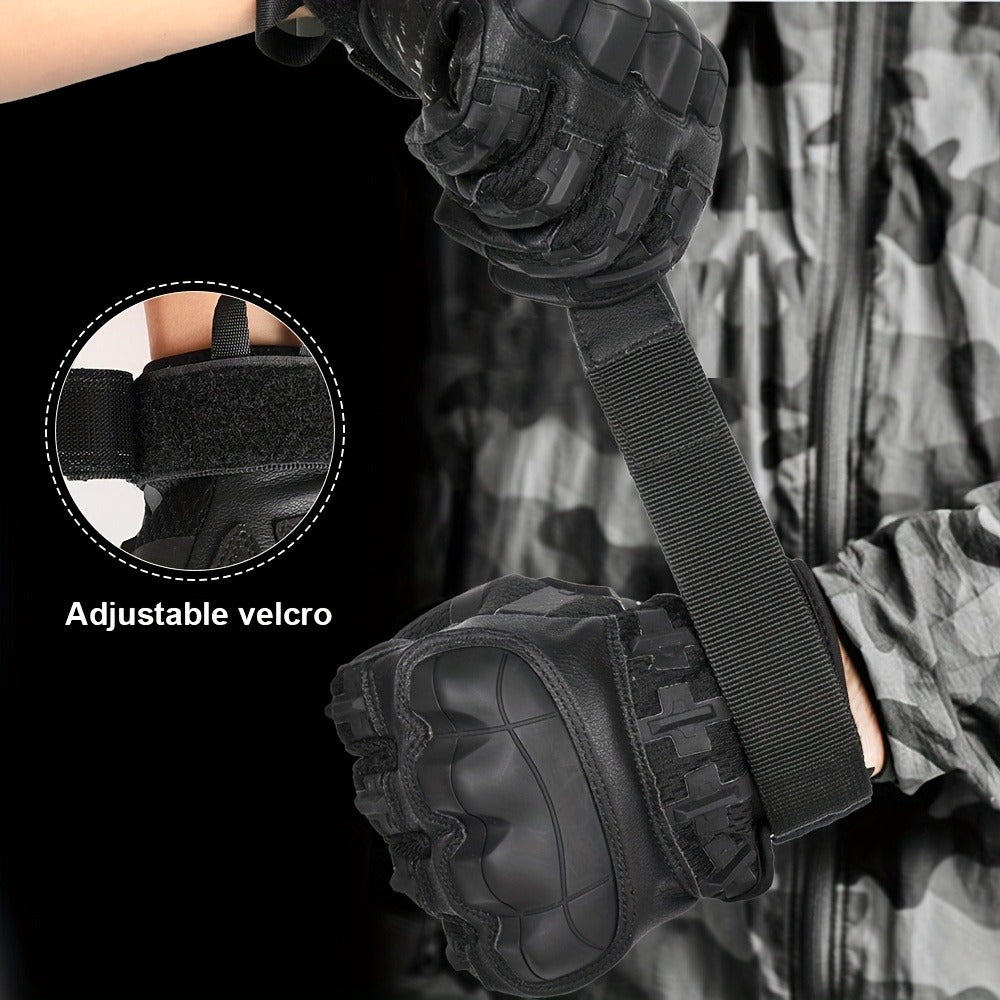 Full-Finger Tactical Gloves with Touchscreen Panels, Camouflage Finish and Anti-Slip Palm Design