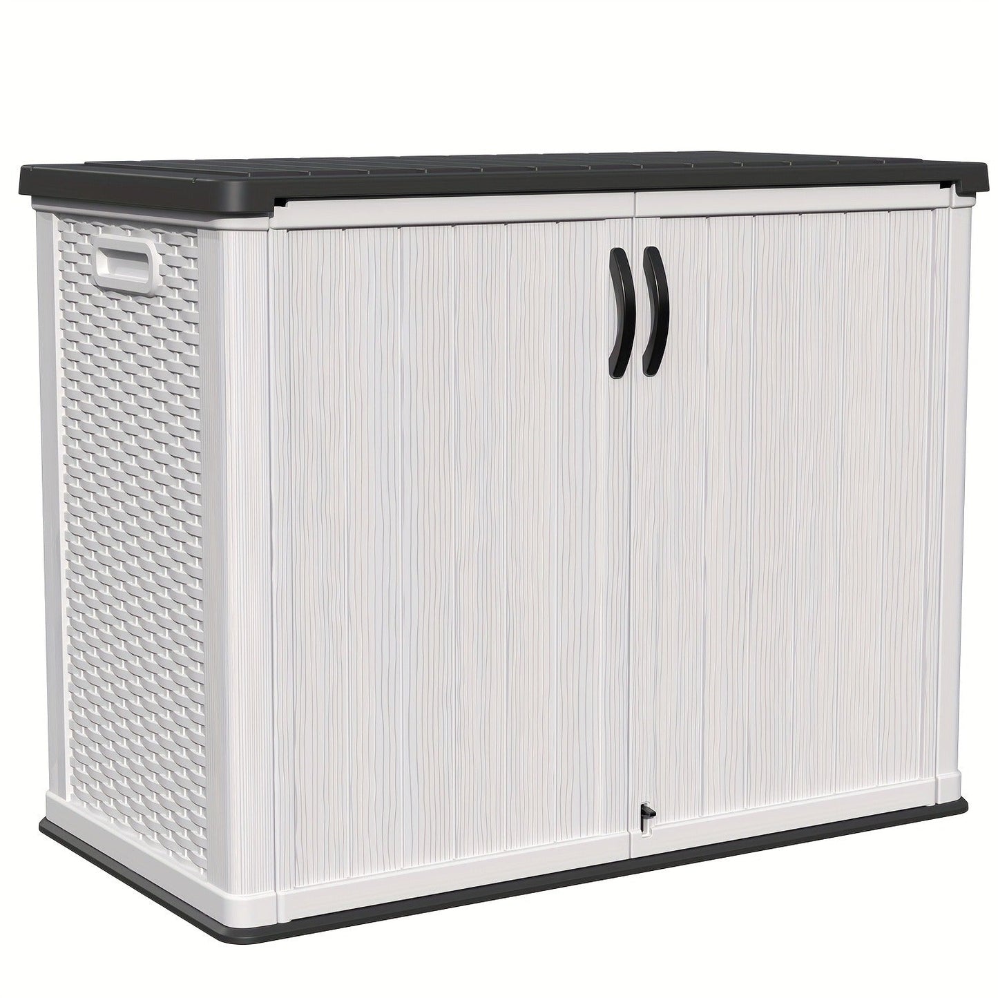 Resin Outdoor Storage Cabinet and Shelf Options in White or Beige with 4 x 2 Ft Shed Sizes