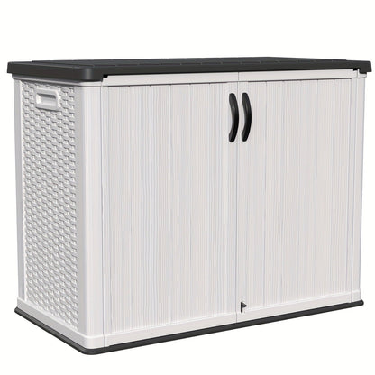 Resin Outdoor Storage Cabinet and Shelf Options in White or Beige with 4 x 2 Ft Shed Sizes