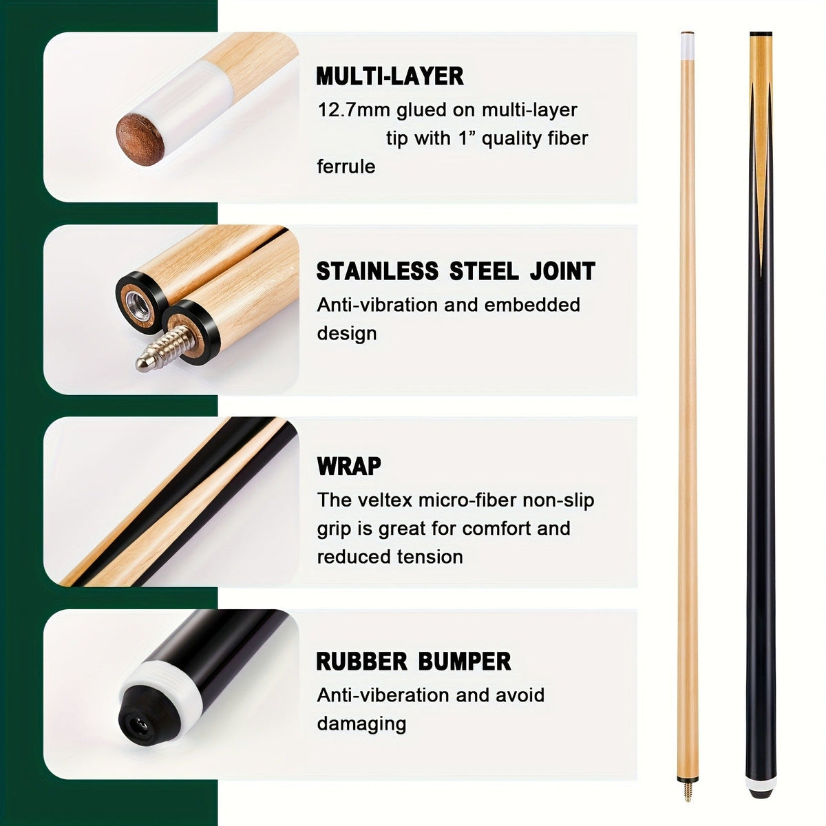 71-Piece Pool Table Accessory Set with Numbered Balls, Cues, Triangle Rack, Chalk, Tips and Brushes