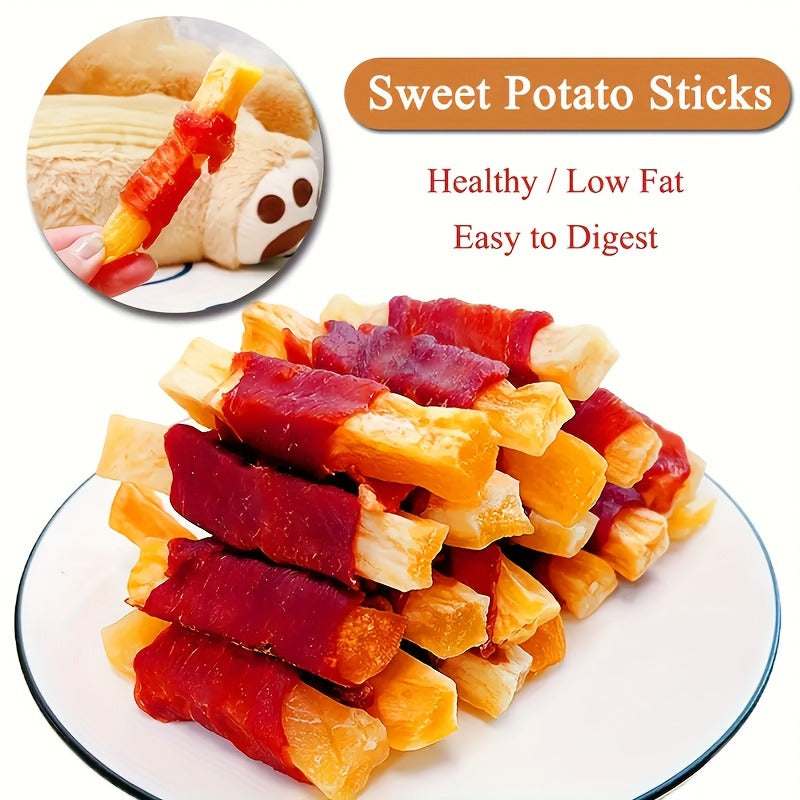 Dog Treats Chicken or Duck Sticks with Sweet Potato or Milk in 200g and 400g Pack Options for Dog Reward Use