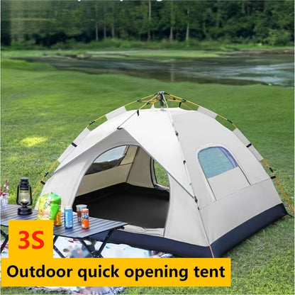 Camping Tent Cloud-Gray Pop-Up with Two Doors, Optional Mesh Windows and Two Source Dimensions