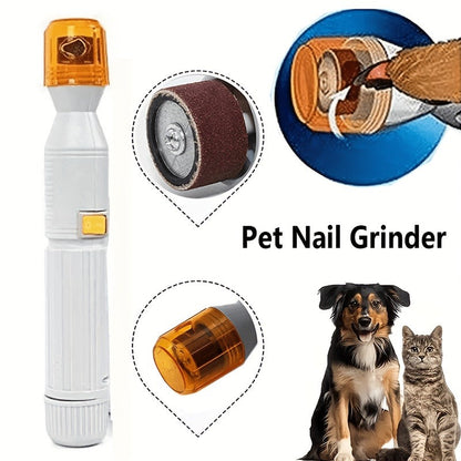 Pet Nail Grinder, Battery-Operated Tool with Three Replacement Grinding Bands for Dogs and Cats