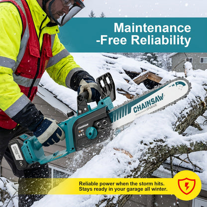 Cordless Chainsaw with Brushless Motor – 6 & 12-Inch Lithium Battery Electric Saw, Auto-Oiling, Safety Lock, Heavy-Duty Wood Cutting & Garden Tool