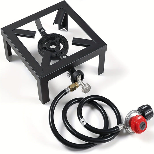 Propane Camping Stove with CSA Regulator & Gas Hose – Single or Double Burner | Heavy Duty Portable Gas Cooker for Camping, BBQ, RV & Outdoor Cooking