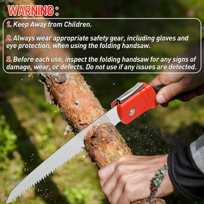 Folding Saw Portable Pruning 7-Inch SK5 Blade Collapsible Manual Wood Cutting Saw for Camping, Survival