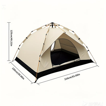 Camping Tent Moonlight-White Pop-Up, 210 x 150 x 125 cm with Two Doors and Optional Windows