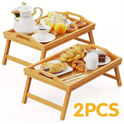 Folding Bed Tray with 19.5 x 12-Inch Surface, Carry Handles and One- or Two-Pack Color Options