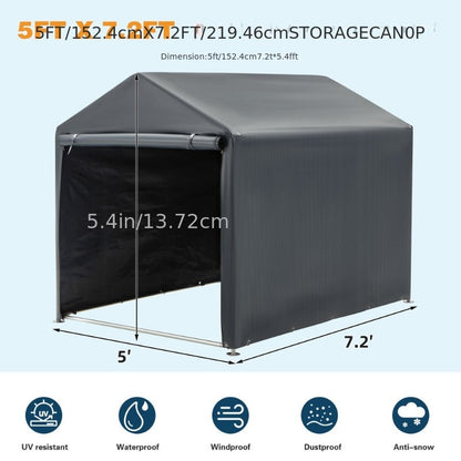 Outdoor Storage Shed Carport Canopy Portable Shelter PE Tarpaulin