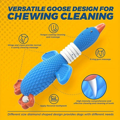 Dog Toy Nylon Goose or Clownfish Chew Design for Medium and Large Dogs in Two Blue Styles for Interactive Chew Play