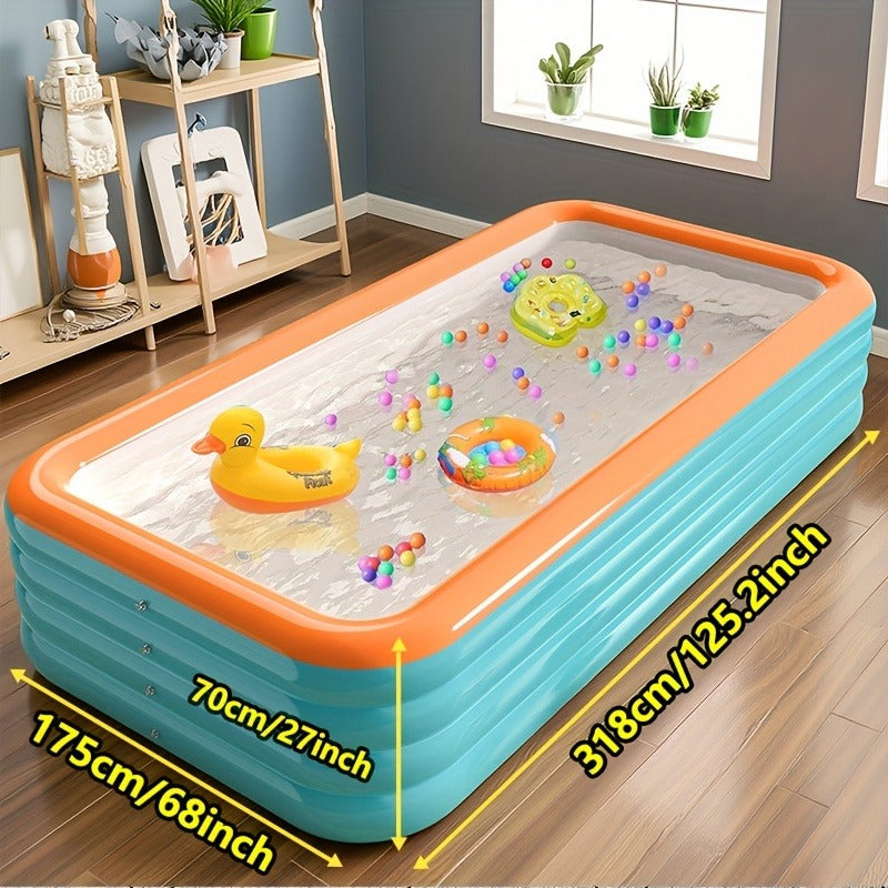 Inflatable Swimming Pool for Family Adults Kids, Large Above Ground Outdoor Backyard Pool, 4-Layer PVC Thickened Blow Up Pool for Patio Garden Party Summer