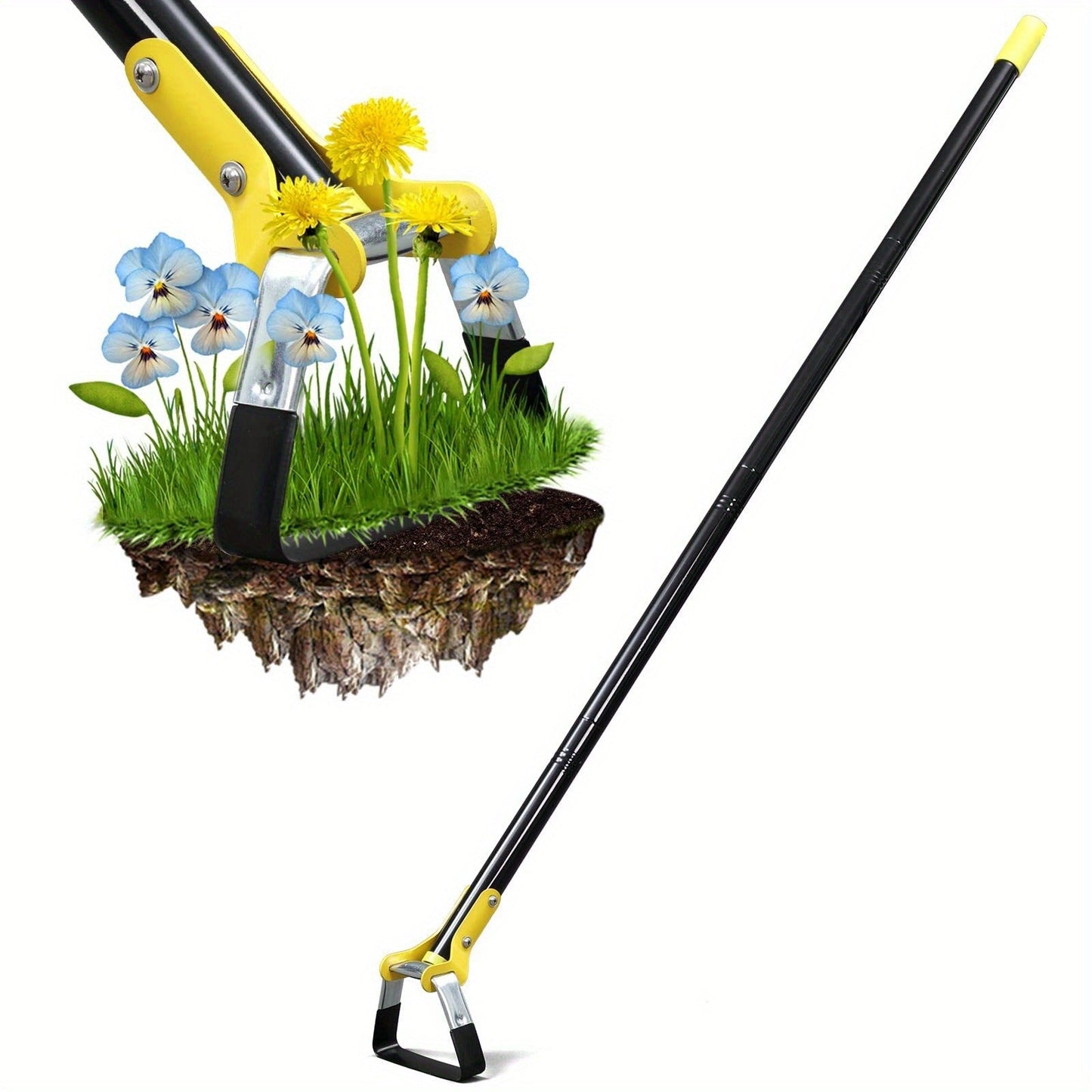 Stirrup Hoe Adjustable Long Handle Scuffle Loop Hoe for Weeding Heavy Duty Stainless Steel Blade No-Bend Design 3 Sizes 4.5FT 6FT 7.5FT Garden Tool