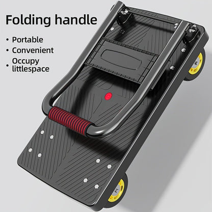 Folding Flat Cart Heavy Duty 660-800 lbs Capacity Silent Swivel Wheels Moving Hand Truck