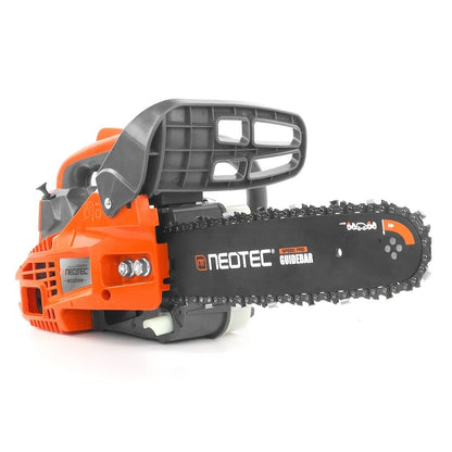 NEO-TEC NCS2500 Top Handle Gas Chainsaw 12-Inch – 25.4CC 2-Stroke, One-Hand Operation, 8 lbs, Easy Start, Portable Tree Cutting Saw