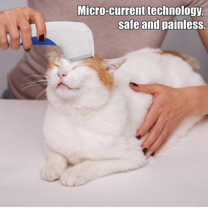 Pet Deshedding Brush, Two-in-One Grooming Comb with Stainless Steel Teeth and Non-Slip Handle