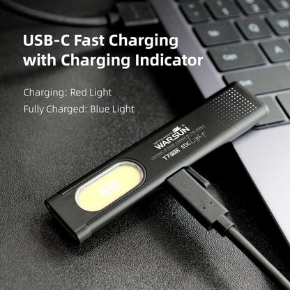 Flashlight Ultra-Thin Pocket 2-Pack Set with Six Lighting Modes, Main Beam and COB Side Panel