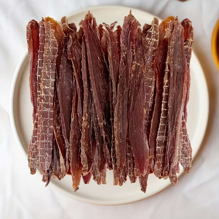 Dog Treats Duck Jerky Strips in a 150g Pack with One Retained Flavor Option for Reward Use