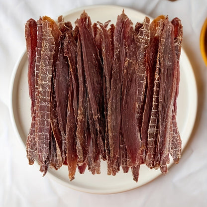 Dog Treats Duck Jerky Strips in a 150g Pack with One Retained Flavor Option for Reward Use