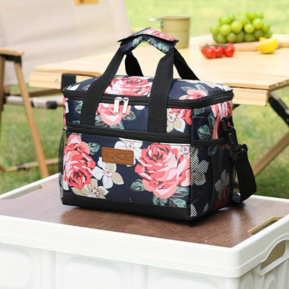 Insulated Lunch Bag Foldable Thermal Tote Leak-Proof Aluminum Foil Bento Box Carrier Reusable Cooler Bag Keeps Food Cold Fresh for Work Travel Picnic School