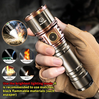 Flashlight 4500-Lumen Fresnel Lens Torch with USB-C Charging and 21700 3000mAh Battery in Red