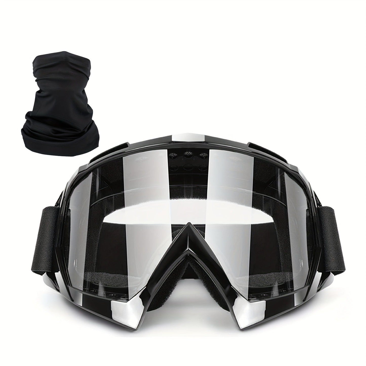 Ski Goggles Set with Black Headband – TPU Frame PC Lens Mirror Coating, Thick Foam Pad, Adjustable Strap, 28+ Color Styles, Adult Snow Goggles for Skiing & Snowboarding, Great Gift