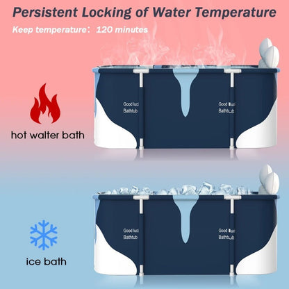 Foldable Bathtub for Adults Portable Inflatable Spa Tub with Massage Jets Indoor Outdoor Ice Bath Cold Plunge Tub with Drain Plug Quick-Fill Valve