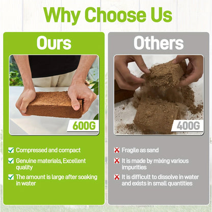 Compressed Coco Coir Growing-Medium Bricks in 3-, 12- or 24-Piece Protected Pack Options, 4 x 8-Inch Blocks