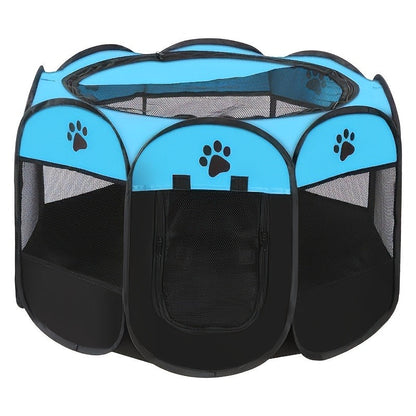 Foldable Octagonal Pet Tent & Playpen – Oxford Cloth Scratch-Resistant Dog Cage & Cat Kennel for Indoor & Outdoor Use, Portable Pet Fence for Puppies & Cats, Travel & Camping, M/L/XL