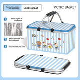 Aluminum Frame Picnic Basket Blue Little Rabbit (38*20*25)